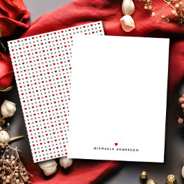 Tarjeta Pequeña Corazones rojos modernos y el nombre personalizado