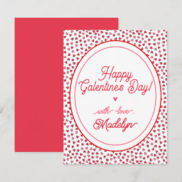 Tarjeta Pequeña Corazones rojos y rosados curados - Feliz Día de G