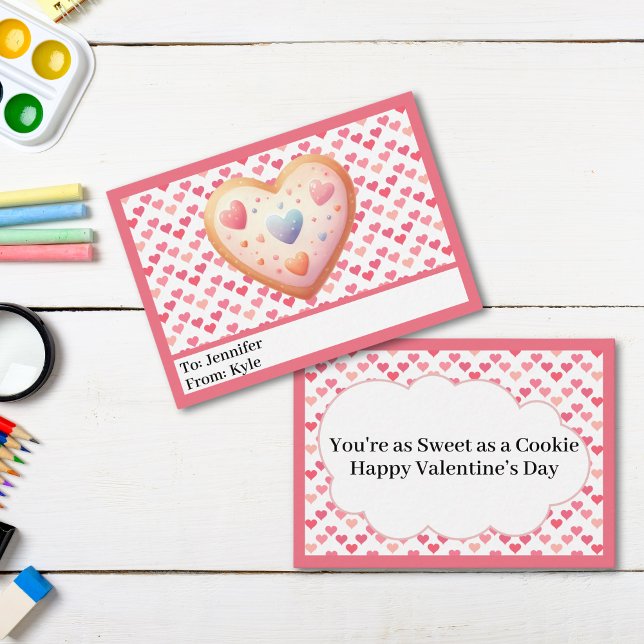 Tarjeta Pequeña Corazones rosados dulces Mini El día de San Valent (Subido por el creador)