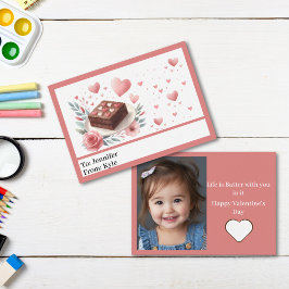 Tarjeta Pequeña Corazones rosados lindo Brownie Photo Classroom Va
