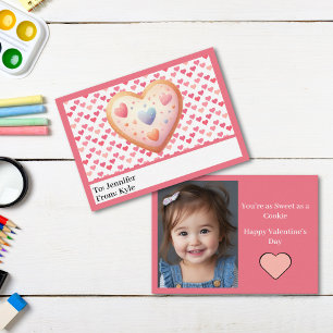 Tarjeta Pequeña Corazones rosados lindo Cookie Fotografías de clas