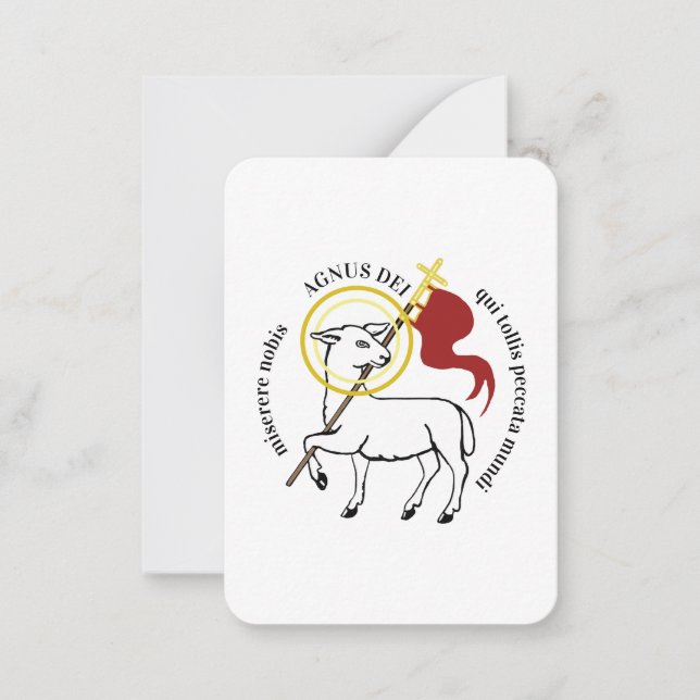 Tarjeta Pequeña Cordero de Dios (Anverso)