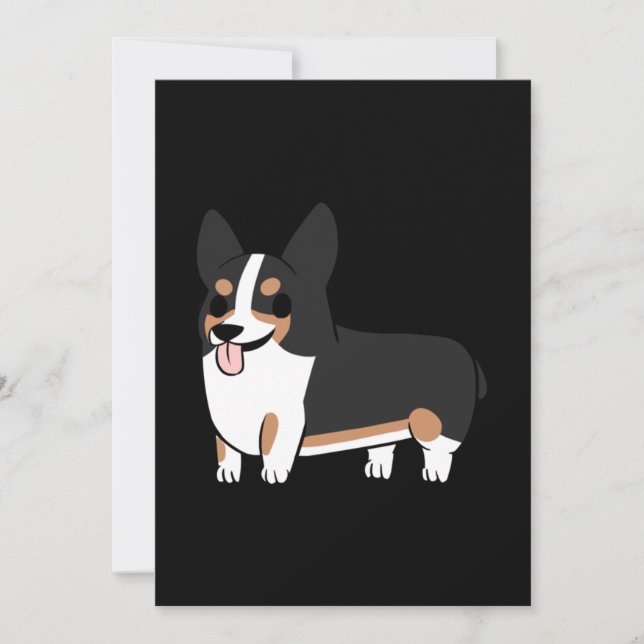 Tarjeta Pequeña Corgi tricolore (Anverso)