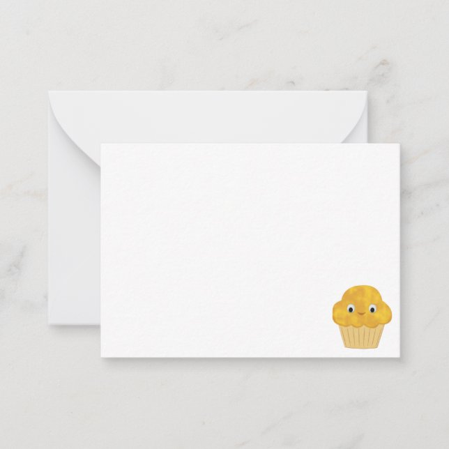 Tarjeta Pequeña  Corn Muffin Cute Drawing Blank All Occasion (Anverso)
