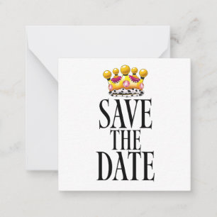 Tarjeta Pequeña corona de boda para guardar la fecha
