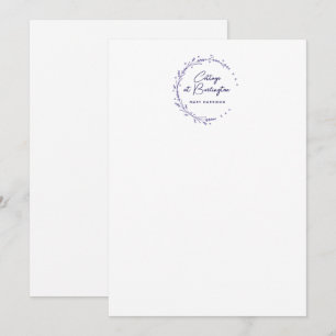 Tarjeta Pequeña Corona de Corazones de Lavanda Floral