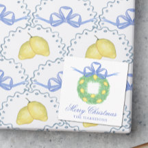 Corona de limones Amalfi en acuarela para regalo