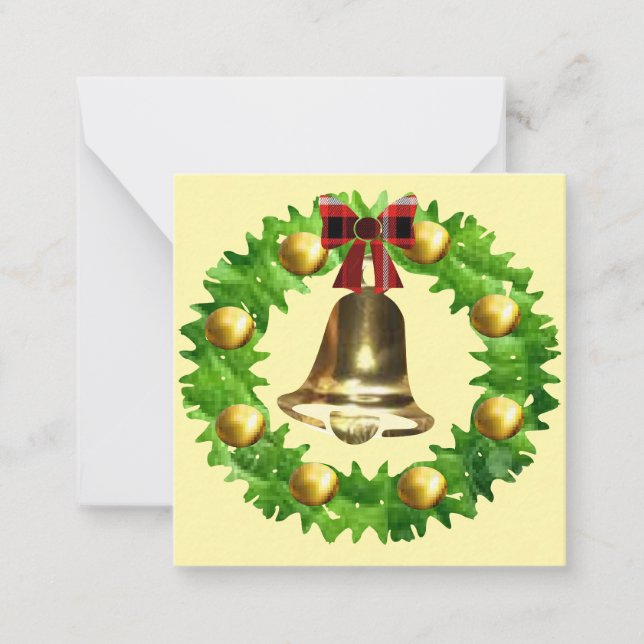 Tarjeta Pequeña Corona de Navidad (Anverso)