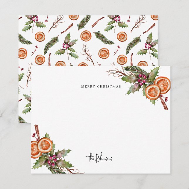 Tarjeta Pequeña  Corona de Navidad Rústica (Anverso / Reverso)