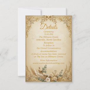 Tarjeta Pequeña Corona de oro marfil Pampas Boho real elegante