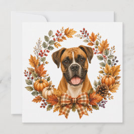 Tarjeta Pequeña Corona de Otoño Boxer