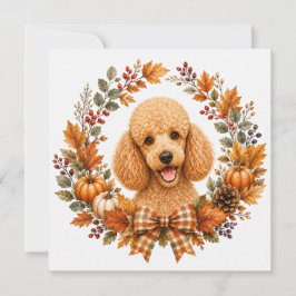 Tarjeta Pequeña Corona de Otoño de Caniche