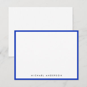 Tarjeta Pequeña Correspondencia de borde clásico cobalto azul