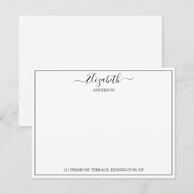 Tarjeta Pequeña Correspondencia de dirección con nombre escrito de (Anverso / Reverso)