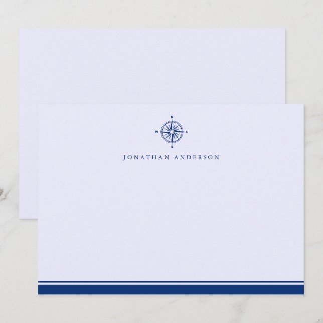 Tarjeta Pequeña Correspondencia de la brújula marítima náutica (Anverso / Reverso)