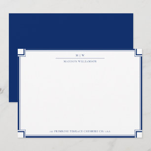 Tarjeta Pequeña Correspondencia elegante de nombres de borde doble