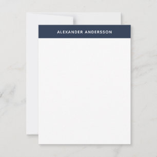 Tarjeta Pequeña Correspondencia personalizada azul de los hombres 
