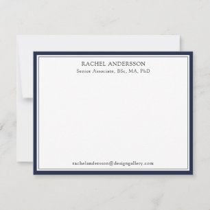 Tarjeta Pequeña Correspondencia profesional elegante Denim Blue