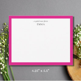 Tarjeta Pequeña Correspondencia rosa magenta moderna de moda