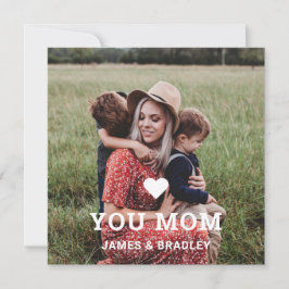 Tarjeta Pequeña Corto corazón te ama la foto del Día de la Madre