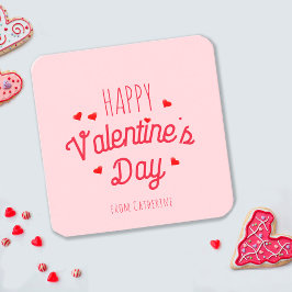 Tarjeta Pequeña Cortos corazones rojos rosados Feliz Día de San Va