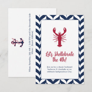 Tarjeta Pequeña Costero Patriótico 4 de Julio Shellebrate