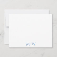 Couple's Initials Newlyweds Light Blue Stationery