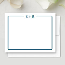 Couple's Initials Newlyweds Monogram Blue