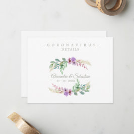 Tarjeta Pequeña Covid19 Details Sophisticated Lilac Chic Wreath