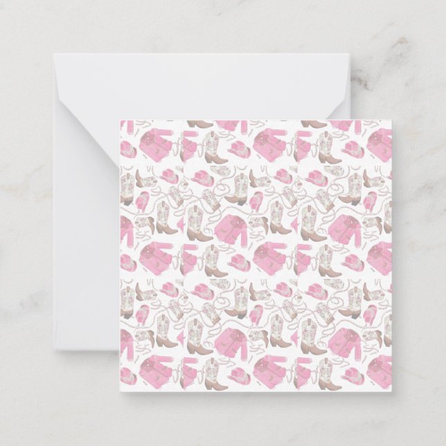 Tarjeta Pequeña cowgirl pattern style (Reverso)