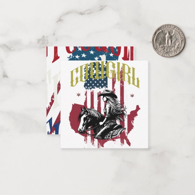 TARJETA PEQUEÑA COWGIRL USA (Anverso/Reverso In Situ)