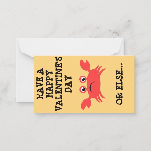 Tarjeta Pequeña Crabby Mini Valentine (Anverso)