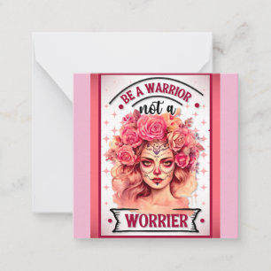 Tarjeta Pequeña Cráneo de Azúcar Rosa y Bonito