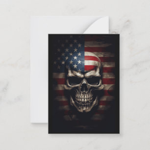 Tarjeta Pequeña Cráneo de Bandera Americana
