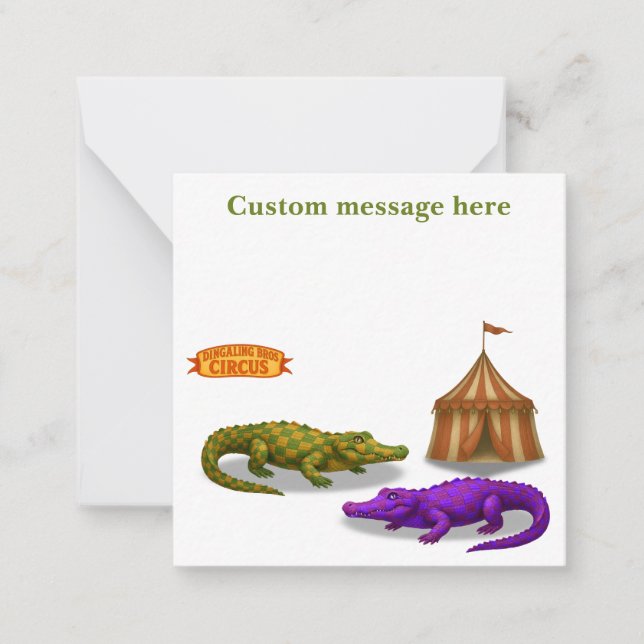 Tarjeta Pequeña Crawford, painted circus crocodile (Anverso)