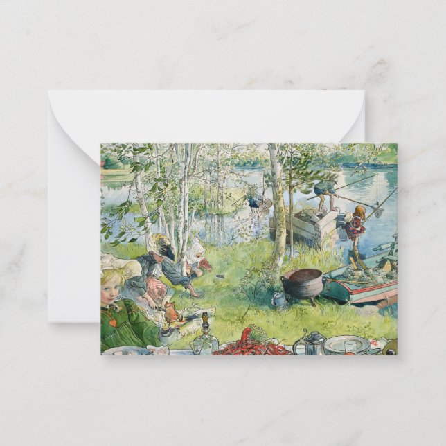 Tarjeta Pequeña Crayfishing, 1895 by Carl Larsson (Anverso)