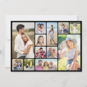 Tarjeta Pequeña Crea tu propio collage de 12 fotos con esquinas re