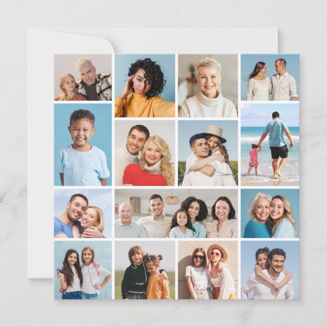 Tarjeta Pequeña Crea tu propio collage de 15 fotos (Anverso)