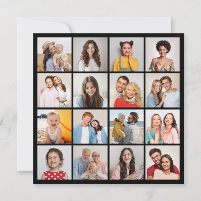 Tarjeta Pequeña Crea tu propio collage de 16 fotos (Anverso)
