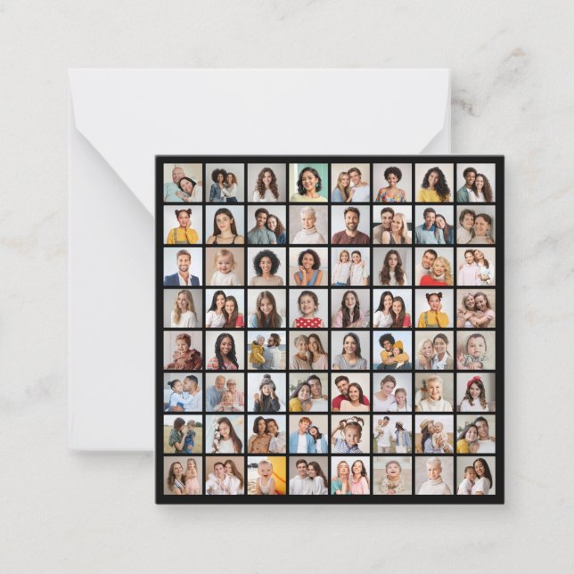 Tarjeta Pequeña Crea tu propio collage de 64 fotos (Anverso)