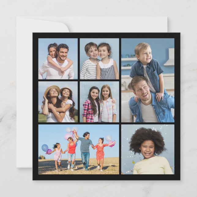 Tarjeta Pequeña Crea tu propio collage de 7 fotos (Anverso)