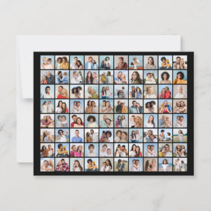 Tarjeta Pequeña Crea tu propio collage de 80 fotos editable en col