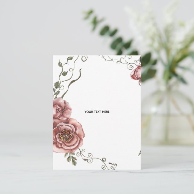Tarjeta Pequeña Crea tu propio floral  (Anverso de pie)