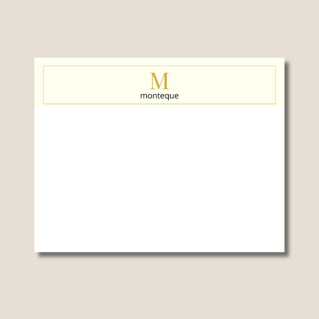 Tarjeta Pequeña Cream Elegant Serif Personalized Monogram (Subido por el creador)