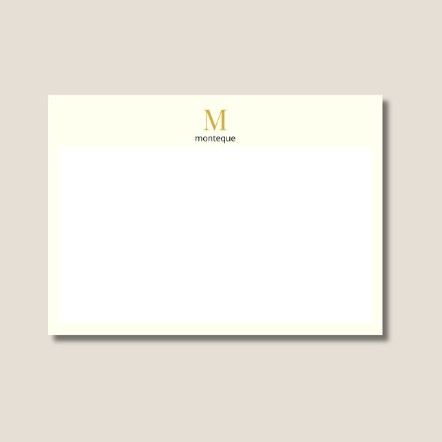 Tarjeta Pequeña Cream Gold Monogram Personalized Name Luxury Gift  (Subido por el creador)