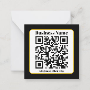 Tarjeta Pequeña Crear su propio código QR   Borde dorado blanco ne
