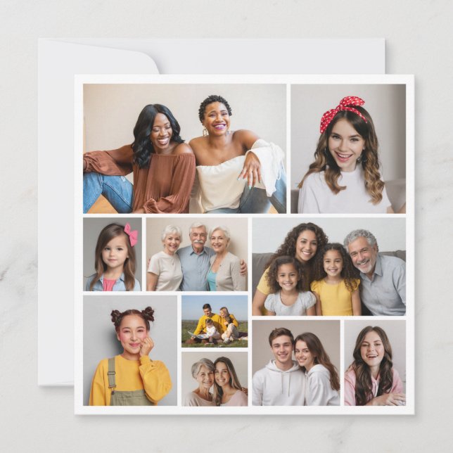Tarjeta Pequeña Crear su propio Collage de fotos de 10 (Anverso)