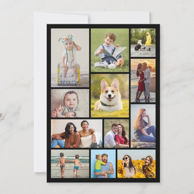 Tarjeta Pequeña Crear su propio Collage de fotos de 12 (Anverso)