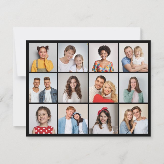 Tarjeta Pequeña Crear su propio Collage de fotos de 12 (Anverso)
