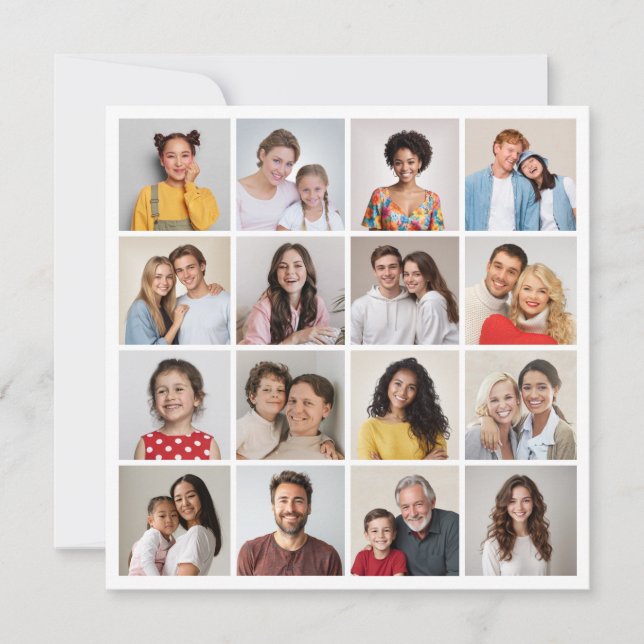 Tarjeta Pequeña Crear su propio Collage de fotos de 16 (Anverso)